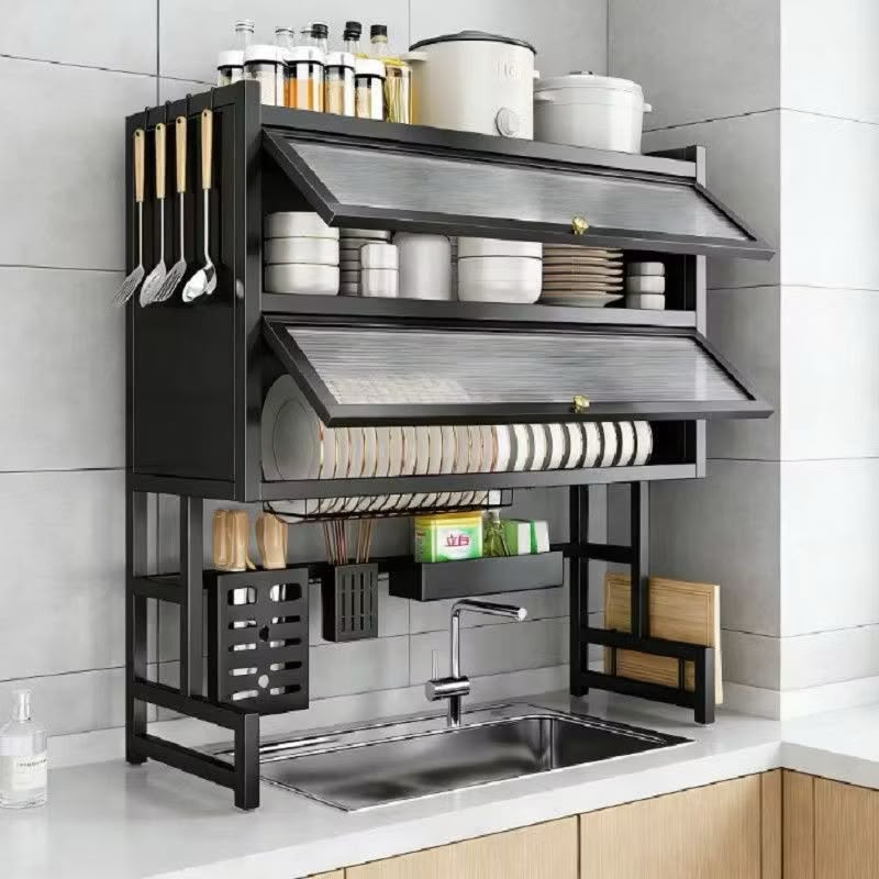 Detalhes do organizador de cozinha em liga de ferro e aço antiferrugem